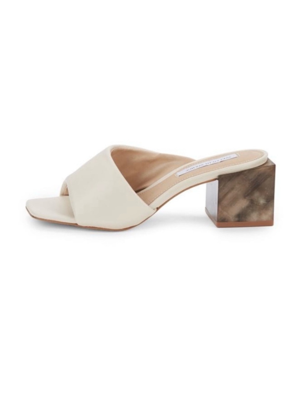 BNIB SAKS FIFTH AVENUE “MESTIÇO” Marble Block Heel Leather Mules